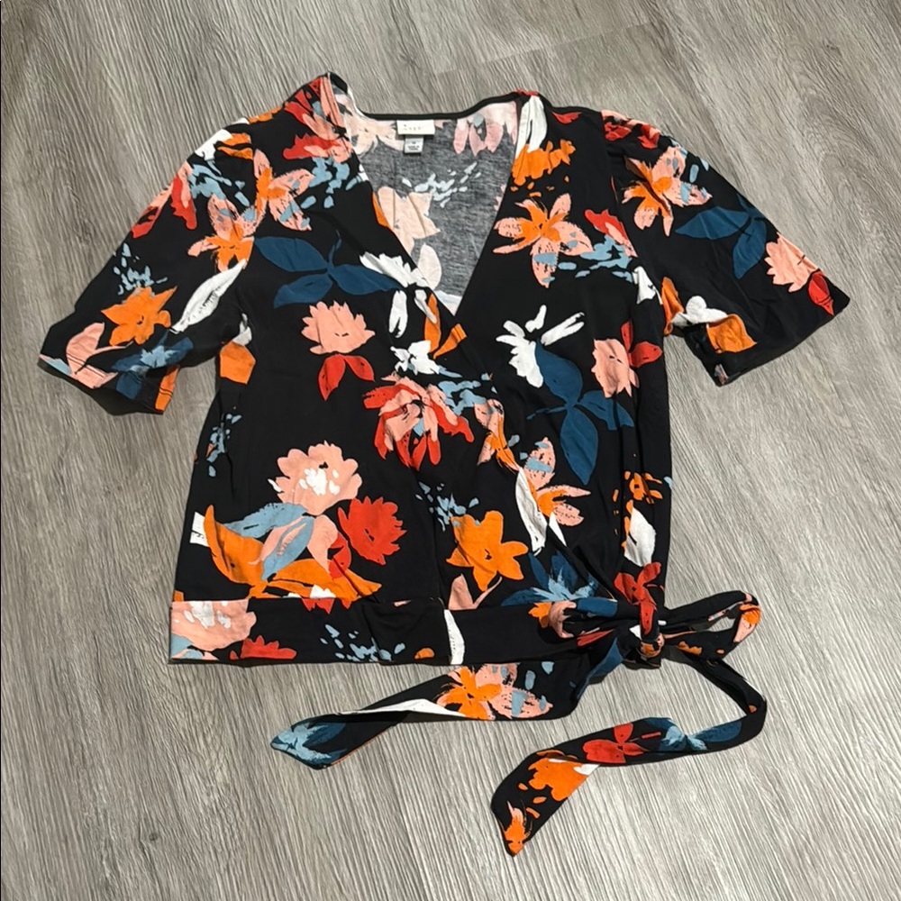 Floral Wrap Top